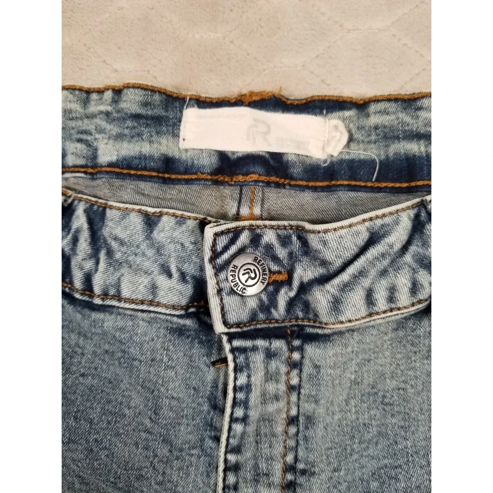 Refinery Republic Mens Fits 36x30 Jeans Blue Distressed Tapered‎ Denim Pants